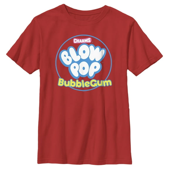 Boy's Blow Pop Bubble Gum Emblem Graphic Tee Red Large