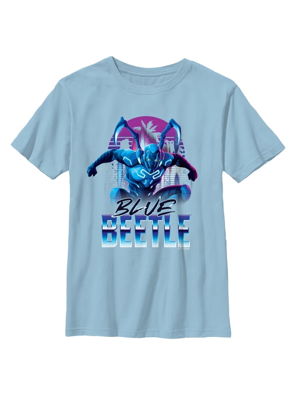 Boy's Blue Beetle Retro Character Graphic T-Shirt