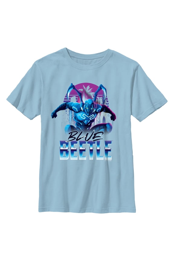Boy's Blue Beetle Retro Character Graphic T-Shirt