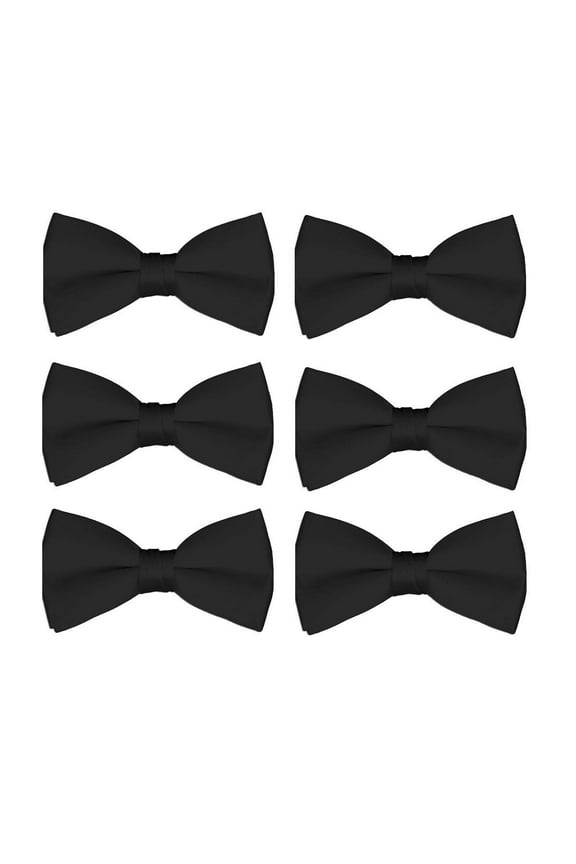 Boy's Bow Tie Wholesale 6 Pack Wedding Ties Pre-Tied Formal Tuxedo Bowties