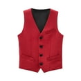 thumbnail image 1 of Boy's Button Formal Vest Solid Sleeveless Tuxedo Dress Waistcoat Wedding Part𝘆 Gentleman Christenings Formal Suits, 1 of 6