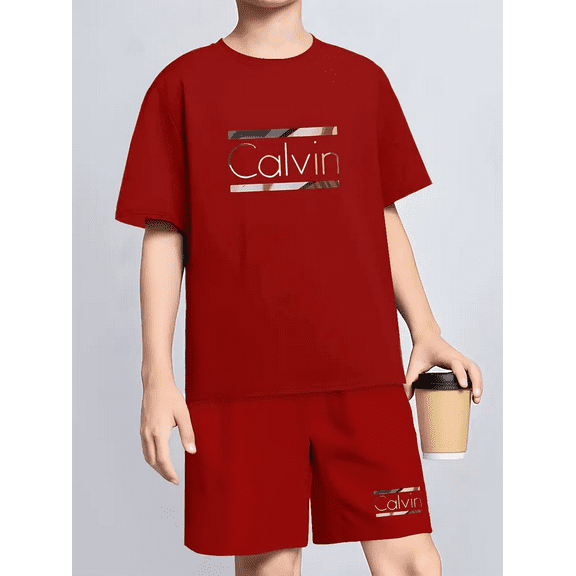 Boy's C-Print Outfit Set, T-Shirt & Shorts