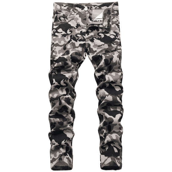 Boy's Camo Skinny Jeans Slim Fit Comfy Fashion Denim Pants Camo 12