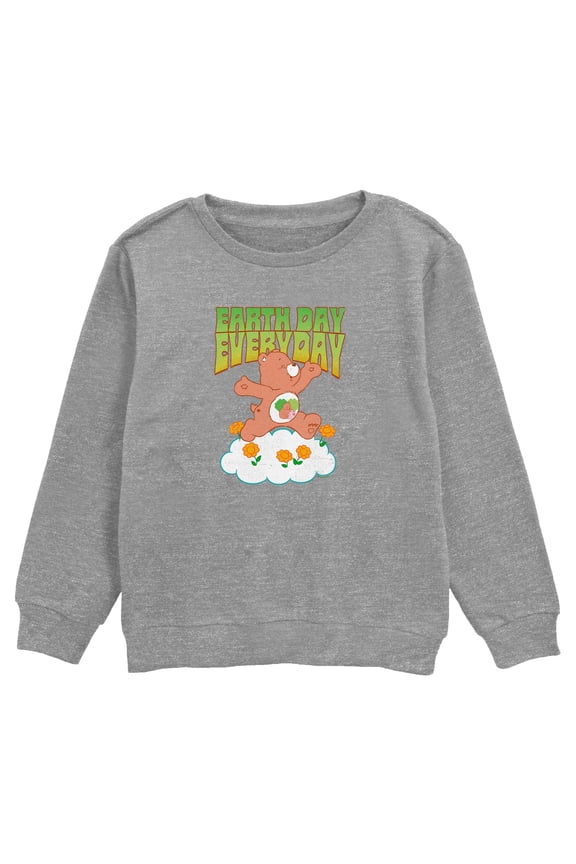 Boy's Care Bears Earth Day Everyday Forest Friend Bear Sweatshirt