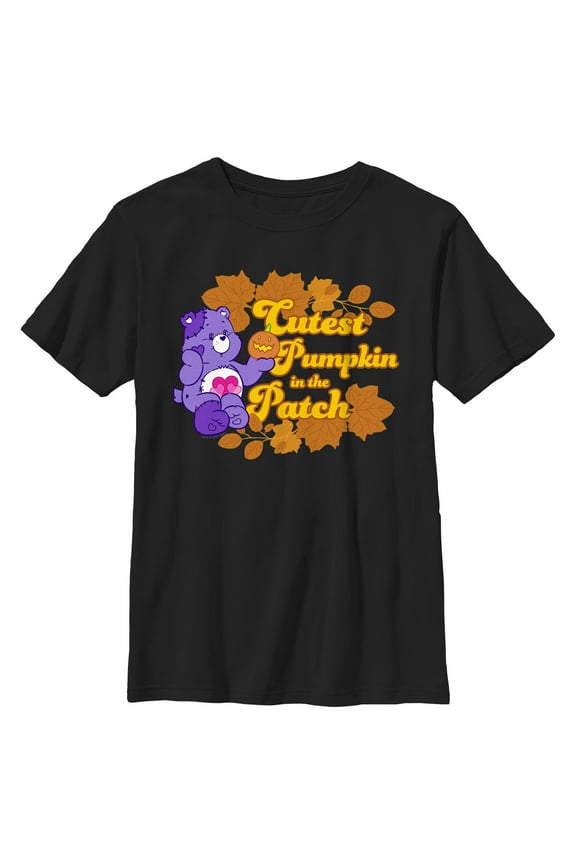 Boy's Care Bears Halloween Harmony Bear Cutest Pumpkin in the Patch Graphic T-Shirt