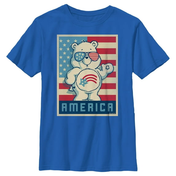 Boy's Care Bears Retro America Cares Bear Graphic T-Shirt