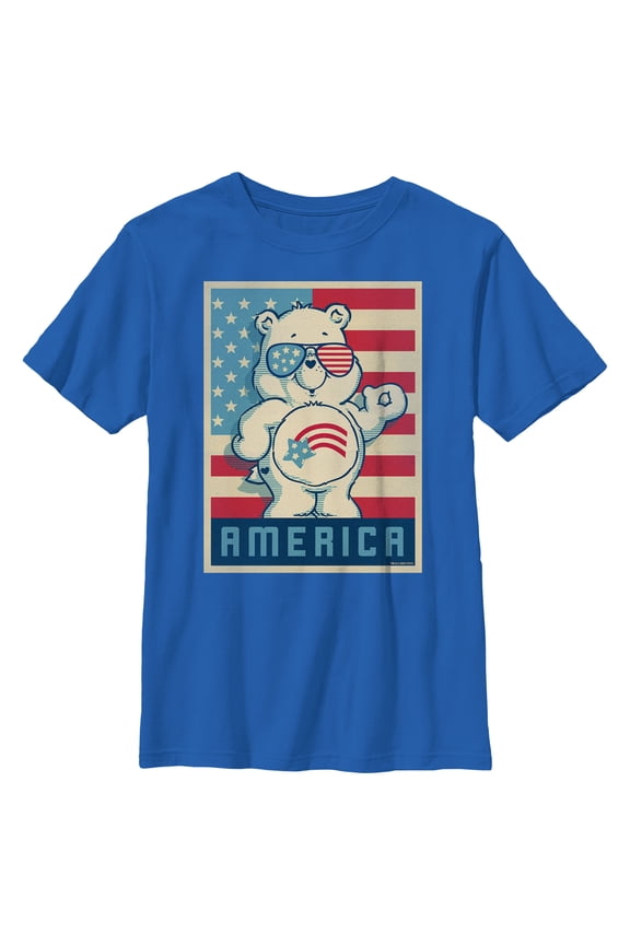 Boy's Care Bears Retro America Cares Bear Graphic T-Shirt