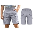 thumbnail image 1 of Boy's Cargo Shorts Athletic Running Shorts Pull on Grey Cargo Shorts School Uniform Cargo Shorts 7-8 Years, 1 of 7