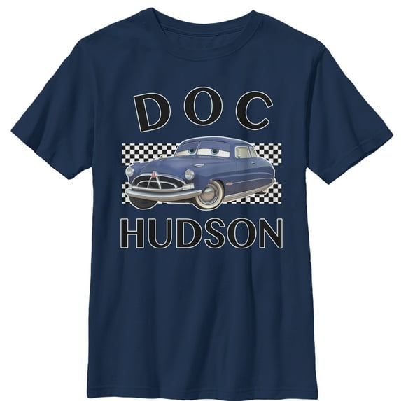 Boy's Cars Doc Hudson Portrait Graphic Tee Navy Blue Medium
