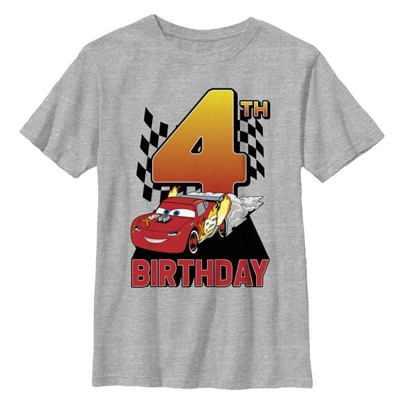Boy's Cars Lightning McQueen 4th Birthday  Graphic T-Shirt