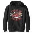 thumbnail image 1 of Boy's Cars Lightning McQueen Wake Up Awesome  Pull Over Hoodie Black Medium, 1 of 4
