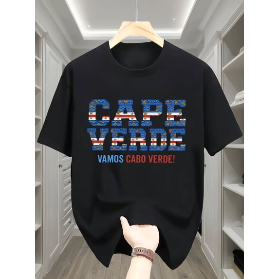 Boy's Casual Graphic Cape Verde National Flag T-Shirt