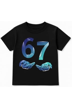Boy's Casual Graphic Geometric Number 67 Short Sleeve T-Shirt