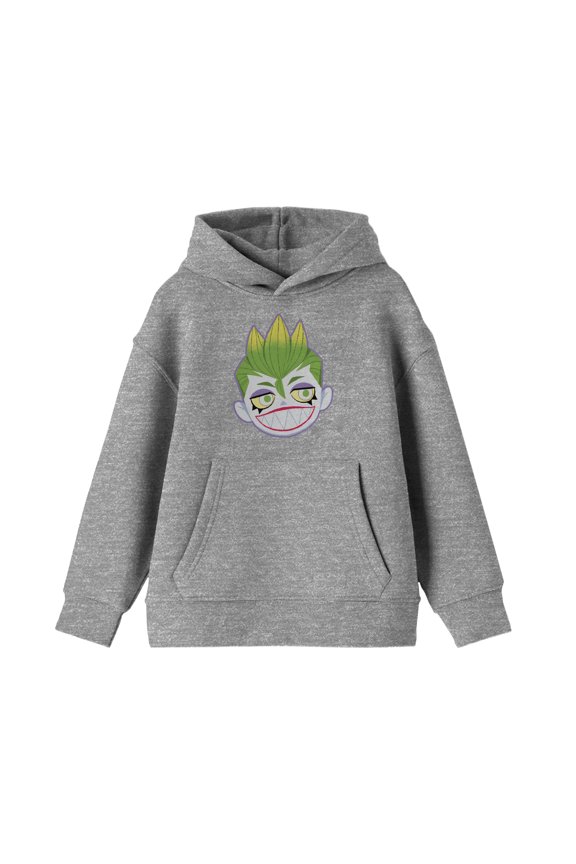 Boy's Chibi Joker Head Gray Packaged Sweatshirt-S