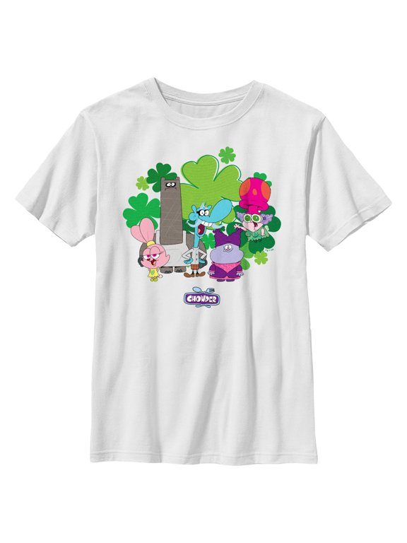 Boy's Chowder Main Characters Clovers Graphic Tee White Small