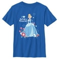 thumbnail image 1 of Boy's Cinderella I Heart Being a Princess  Graphic Tee Royal Blue X Small, 1 of 5