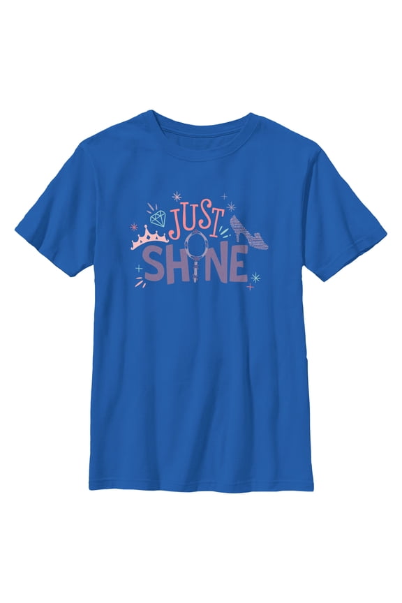 Boy's Cinderella Just Shine Graphic Tee Royal Blue Medium