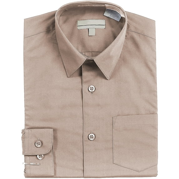Boy's Classic Fit Long Sleeve Casual Button Down Toddler Kids Dress Shirt (Blush, 10)