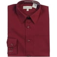 thumbnail image 1 of Boy's Classic Fit Long Sleeve Casual Button Down Toddler Kids Dress Shirt (Burgundy, 6), 1 of 3