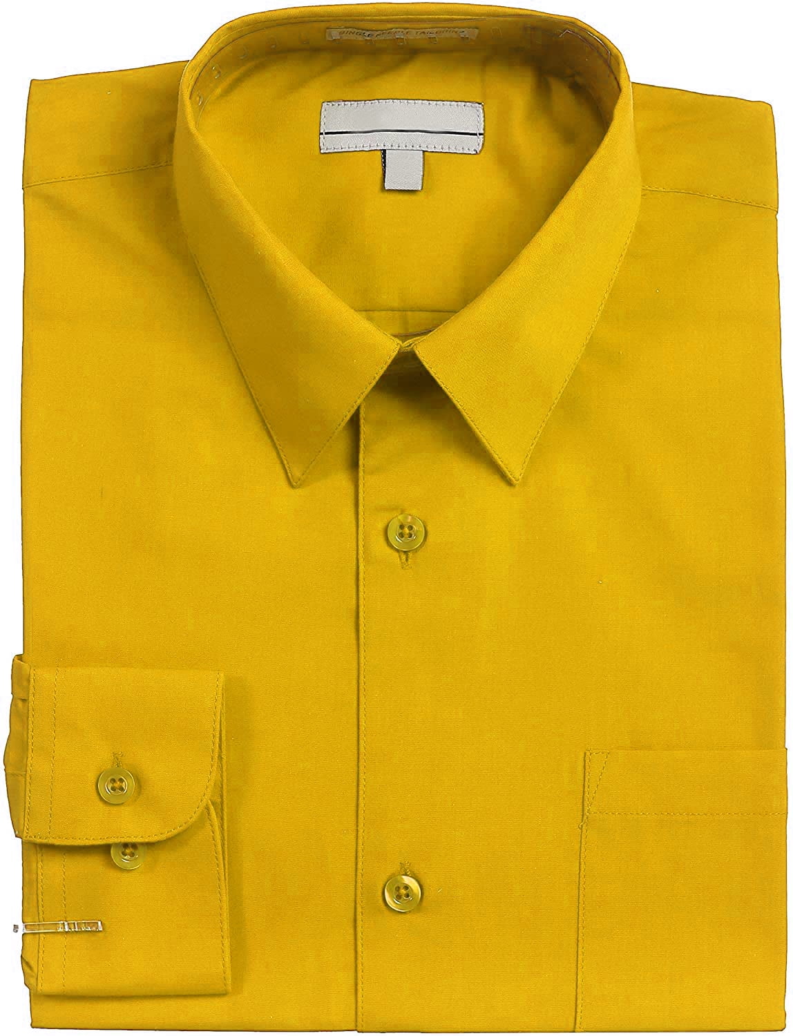 Boy's Classic Fit Long Sleeve Casual Button Down Toddler Kids Dress Shirt ( Gold, 16) - Walmart.com
