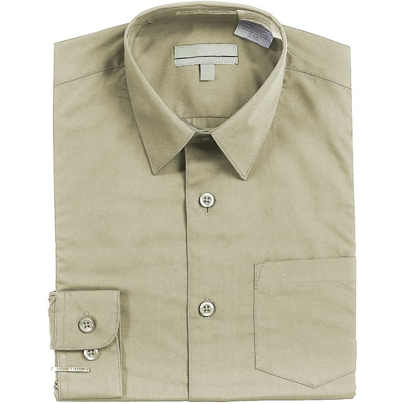 Boy's Classic Fit Long Sleeve Casual Button Down Toddler Kids Dress Shirt (Light Gray, 5)