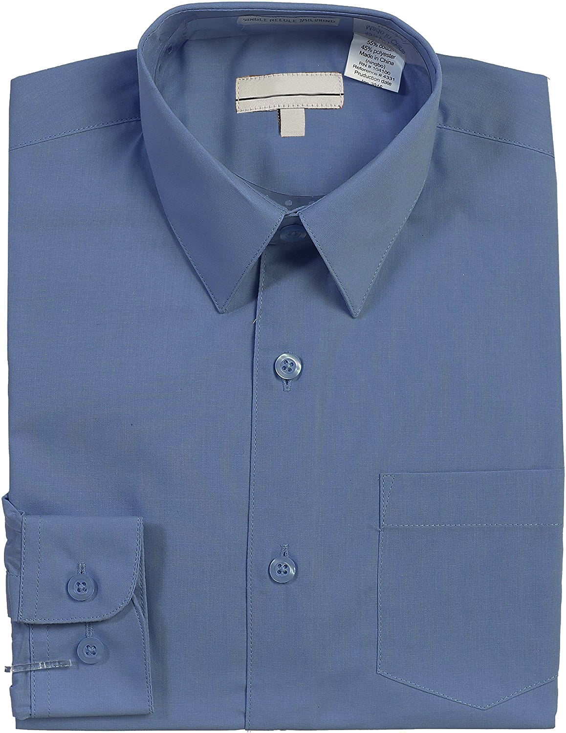 VKWEAR Boy's Classic Fit Long Sleeve Casual Button Down Toddler Kids Dress Shirt (Medium Blue, 16) VKWEAR Boy's Classic Fit Long Sleeve Casual Button Down Toddler Kids Dress Shirt (Medium Blue, 16)