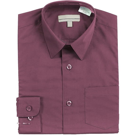 Boy's Classic Fit Long Sleeve Casual Button Down Toddler Kids Dress Shirt (Rose, 8)