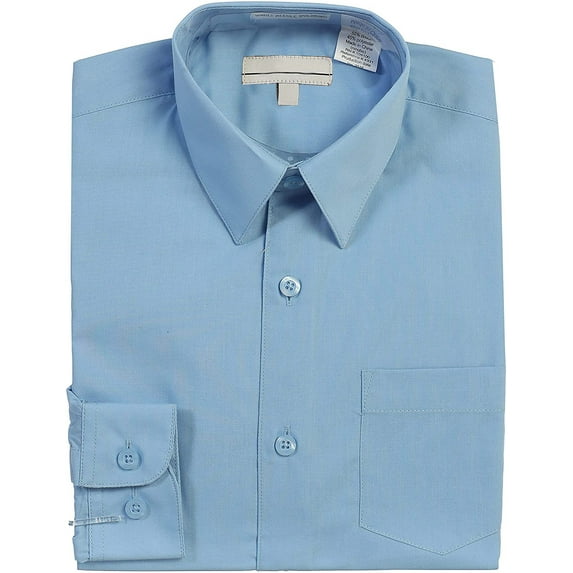 Boy's Classic Fit Long Sleeve Casual Button Down Toddler Kids Dress Shirt (Sky Blue, 6)