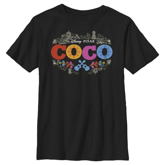 Boy's Coco Classic Logo Solid Graphic Tee Black X Large