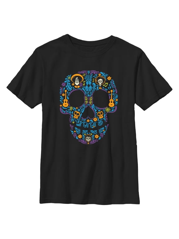 Boy's Coco Floral Skull Graphic T-Shirt