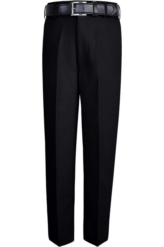 Boy's Comfort Waist Dress Pants and Belt - Black, 16