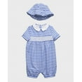 thumbnail image 1 of Boy's Cotton Poplin Smocked Shortalls and Hat Set, 1 of 2