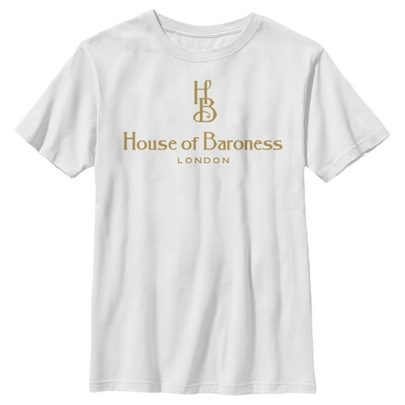Boy's Cruella House of Baroness London Logo Gold Graphic Tee White Medium