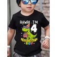 thumbnail image 1 of Boy's Cute Cartoon Dinosaur 4th Birthday T-Shirt, 1 of 8