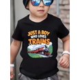 thumbnail image 1 of Boy's Cute Casual Steam Train Graphic T-Shirt, 1 of 8