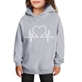 thumbnail image 1 of Boy's Cute Hoodies Sweatshirts Valentine's Day Hoodies for Tween, Kids Cute Printed Oversized Sweatshirt Hooded Long Sleeve Pullover Tops Girl's Exercise Tops Gray 4Y, 1 of 5