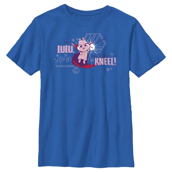 Boy's DC League of Super-Pets I am Lulu and I Said Kneel Cartoon  Graphic Tee Royal Blue Small