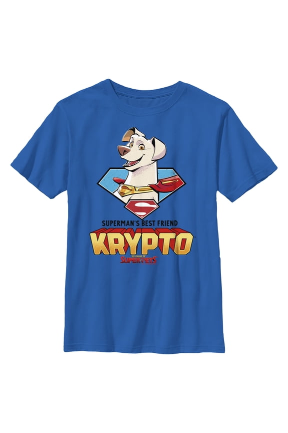 Boy's DC League of Super-Pets Krypto Superman's Best Friend Graphic Tee Royal Blue X Small