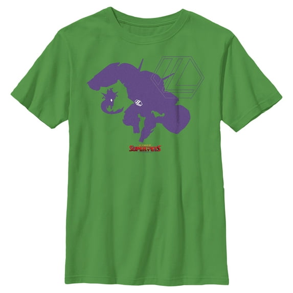 Boy's DC League of Super-Pets Lex Luthor and Lulu Silhouettes Graphic Tee Kelly Green Small