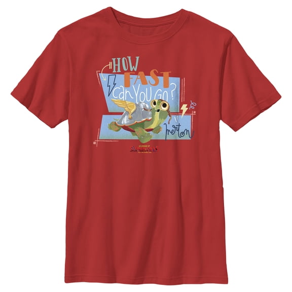 Boy's DC League of Super-Pets Merton How Fast Can You Go? Graphic Tee Red Small