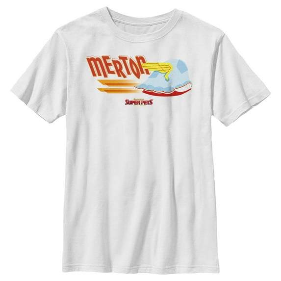 Boy's DC League of Super-Pets Merton Wing Shell Graphic Tee White Large