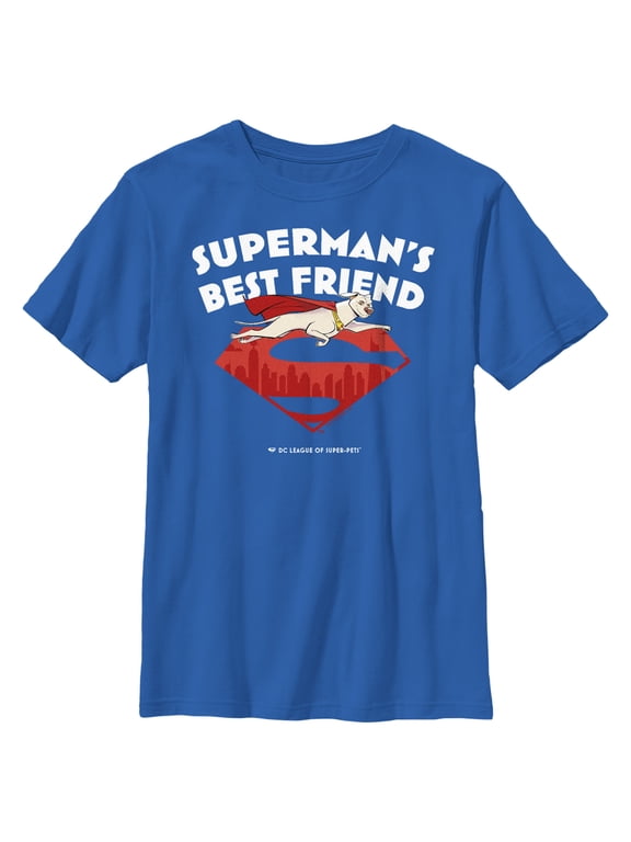 Boy's DC League of Super-Pets Superman's Best Friend Flying Krypto Graphic Tee Royal Blue X Small