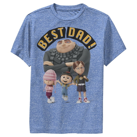 Boy's Despicable Me Best Dad Gru Performance Graphic Tee Royal Blue Heather Small