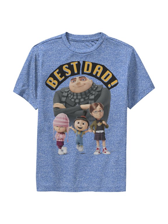 Boy's Despicable Me Best Dad Gru Performance Graphic Tee Royal Blue Heather Small