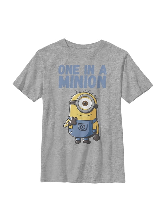Boy's Despicable Me Cute One in a Minion Graphic Tee Athletic Heather Medium