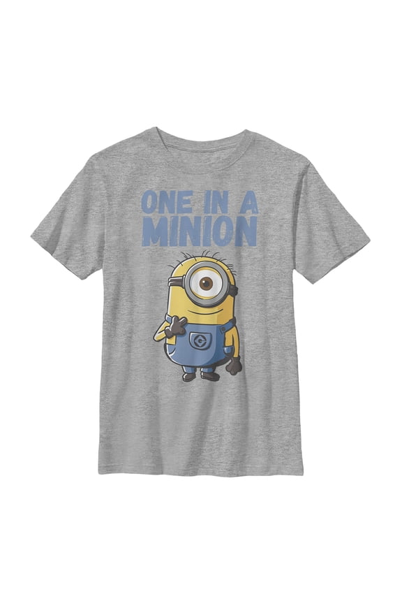 Boy's Despicable Me Cute One in a Minion Graphic Tee Athletic Heather Medium