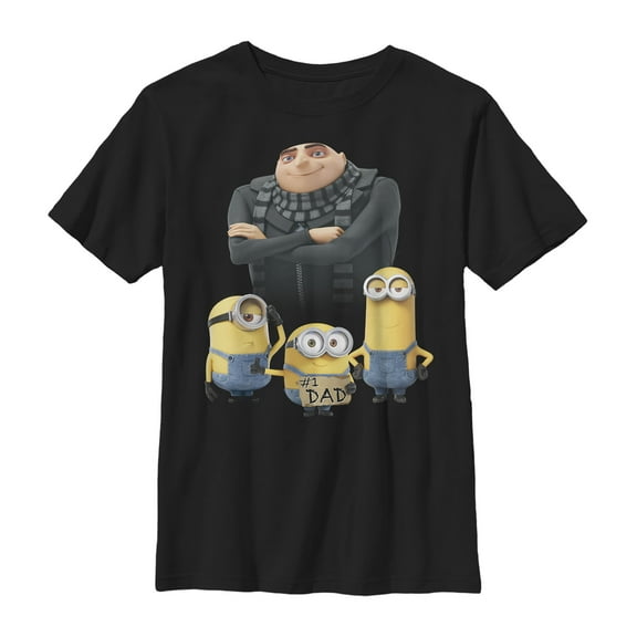 Boy's Despicable Me Father's Day #1 Dad  Graphic Tee Black Large