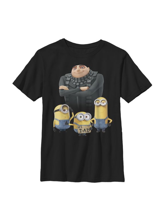 Boy's Despicable Me Father's Day #1 Dad Graphic Tee Black Large