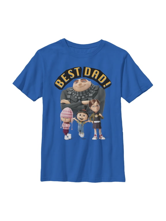 Boy's Despicable Me Father's Day Best Dad Graphic Tee Royal Blue X Small