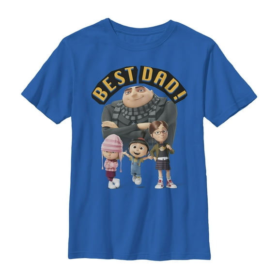 Boy's Despicable Me Father's Day Best Dad Graphic Tee Royal Blue X Small